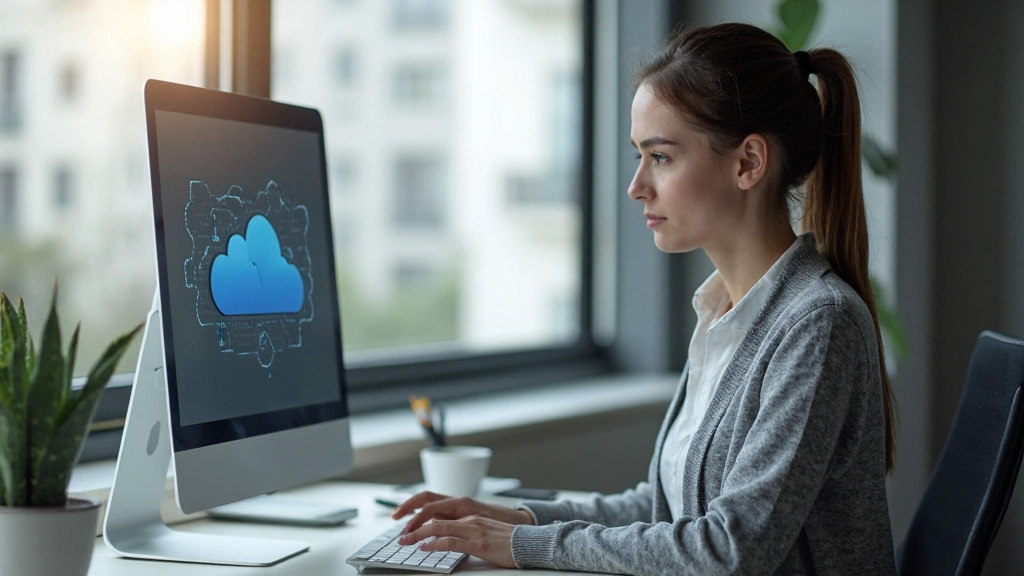 Профессиональная рабочая среда с облачным хранилищем и синхронизацией файлов на экране компьютера